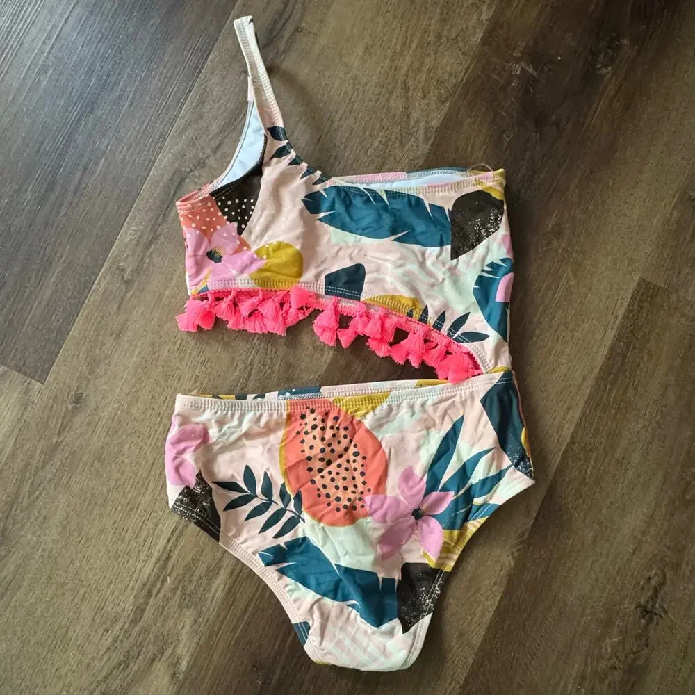 Beach Lingo Floral, Tassel Cut Out One Piece